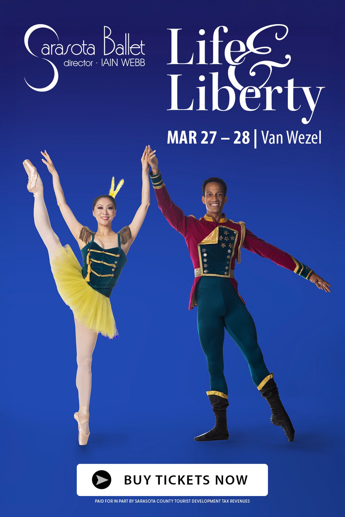 The Sarasota Ballet presents Program 6: Life & Liberty, featuring the patriotic brilliance of Balanchine’s Stars & Stripes and the imaginative Still Life at the Penguin Café at the Van Wezel.