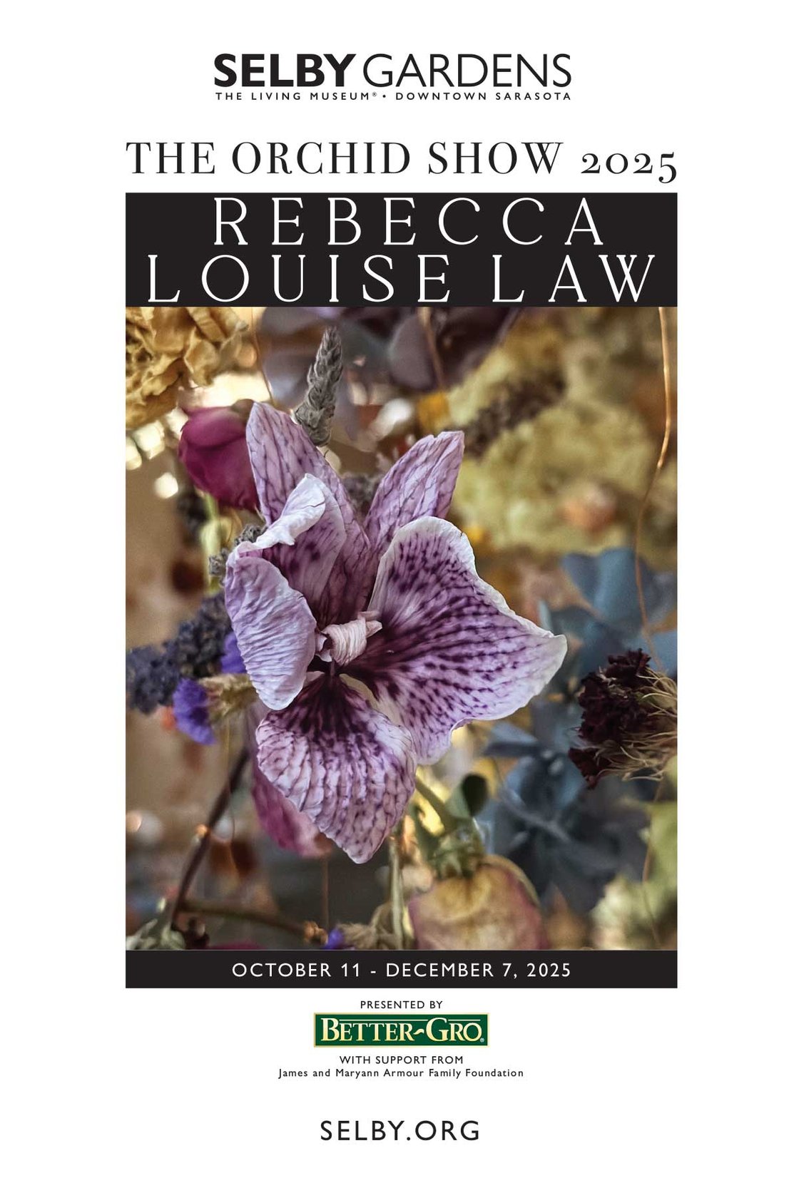 Selby Gardens is excited to collaborate with British contemporary artist, Rebecca Louise Law, on The Orchid Show 2025 at the Downtown Sarasota campus.