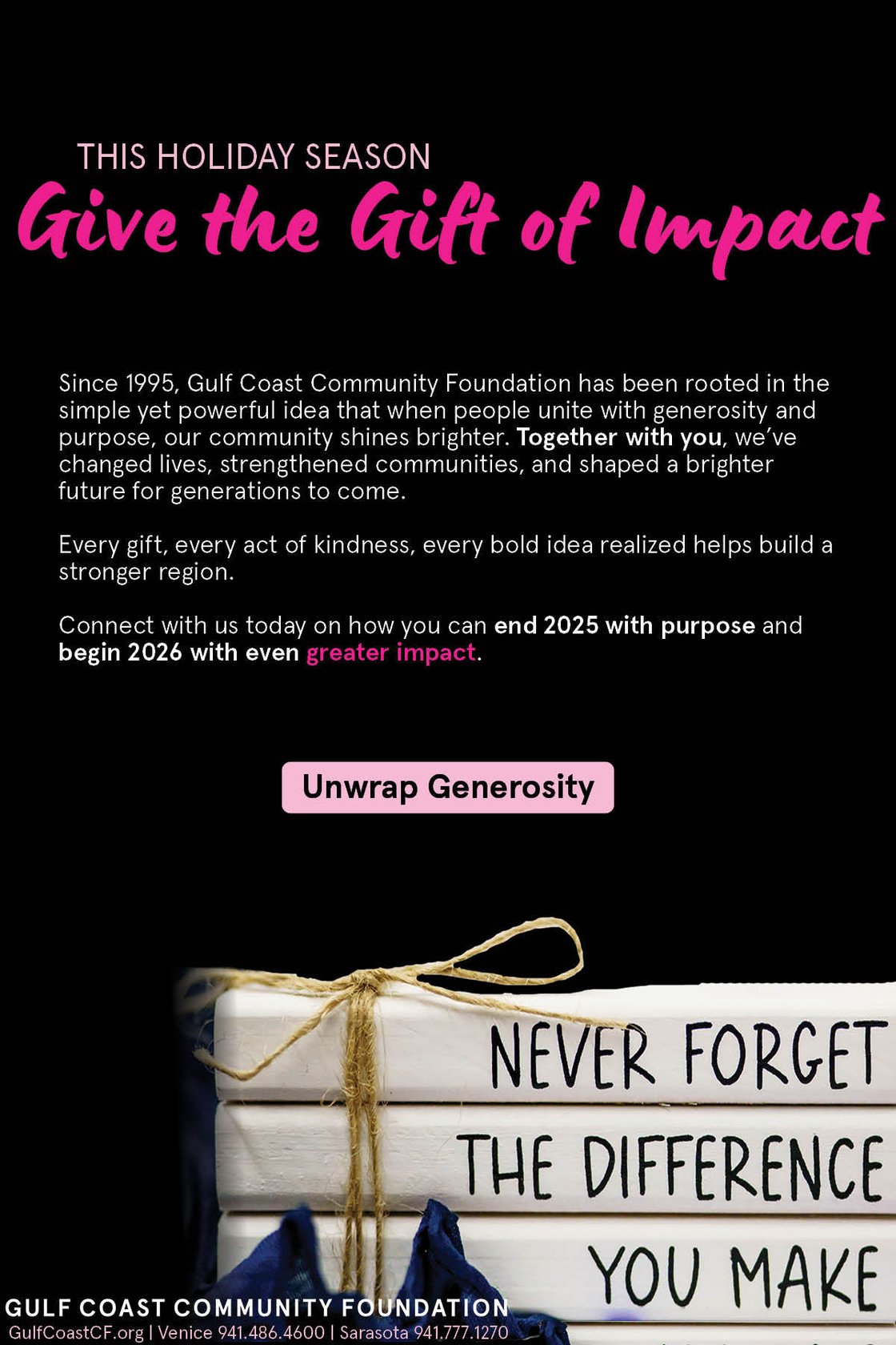 This holiday season, give the gift of impact. Together, let’s unwrap joy, opportunity, and a brighter tomorrow for everyone